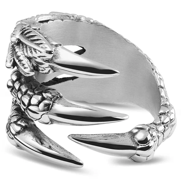 Moody Mason Bague « La Griffe De Dragon » Argentée 1