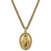 Lucleon Sanctus | Collier En Acier Doré Avec Médaille Miraculeuse 22