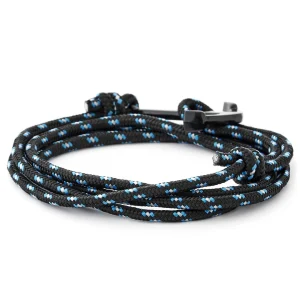 Tailor Toki Bracelet L’ancre Noire à Cordon Noir Et Bleu 12