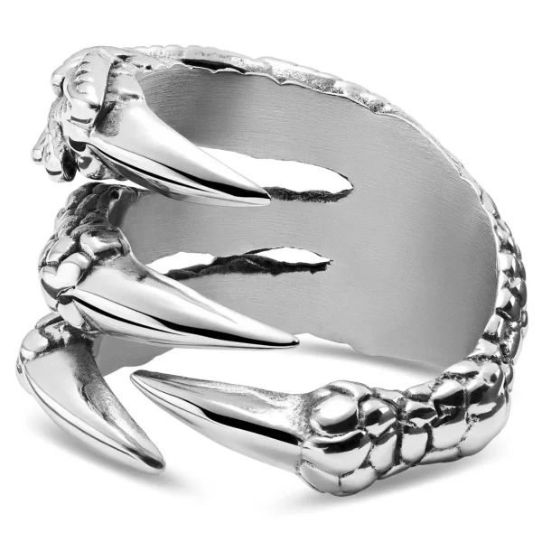 Moody Mason Bague « La Griffe De Dragon » Argentée 6