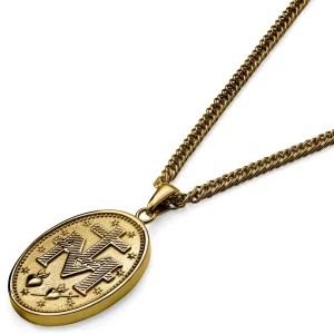 Lucleon Sanctus | Collier En Acier Doré Avec Médaille Miraculeuse 16