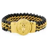 Fort Tempus Bracelet En Cuir Et En Acier à Tête De Lion 22