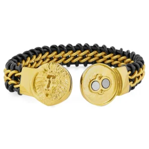 Fort Tempus Bracelet En Cuir Et En Acier à Tête De Lion 9