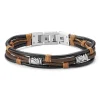 Lucleon Bracelet En Cordons De Cuir Brun Et Noir Icon 20