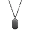 Lucleon Collier à Pendentif Plaque D’identité Couleur Gris Gunmetal 22