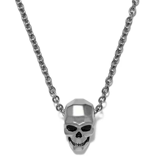 Moody Mason Collier Jax En Acier à Pendentif Tête De Mort 1