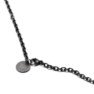 Moody Mason Collier Jax En Acier Gris à Pendentif Tête De Loup 13