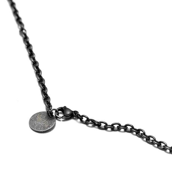 Moody Mason Collier Jax En Acier Gris à Pendentif Tête De Loup 5