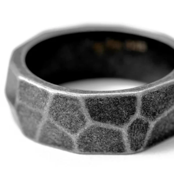 Moody Mason Large Bague En Acier Gris Foncé Jax 3