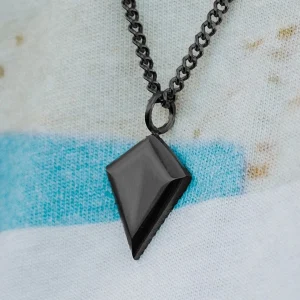 Lucleon Collier En Cuir Marron à Pendentif Triangulaire Noir 18