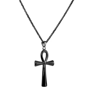 Fort Tempus Collier à Pendentif Ankh Noir 16