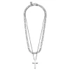 Trendhim Set De 2 Colliers Assortis : Collier à Pendentif Croix Et Chaîne Figaro 20