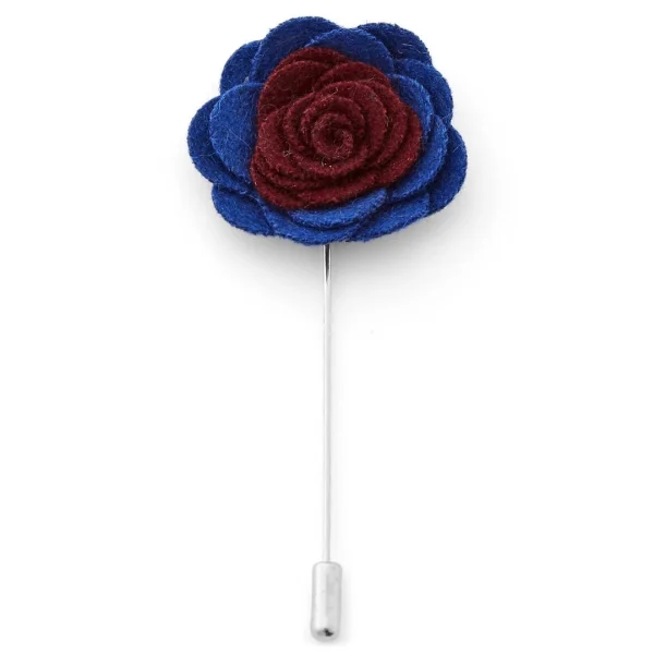 Warren Asher Broche Bordeaux Et Bleu Royal 1