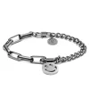 Lucleon Bracelet Amager Clarke Argenté à Maille Torsadée Et Maille Gourmette Avec Pendentif Smiley 13