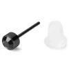 Lucleon Clou D’oreille Rond Noir à Zircone Noire à Facettes – 3mm 20