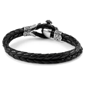 Fort Tempus Bracelet En Cuir Double Tresse Bolo Et Croix 12