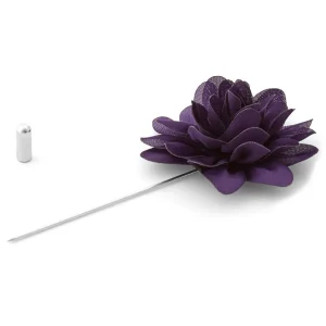 Warren Asher Broche Pour Homme à Fleur Violet Foncé 10