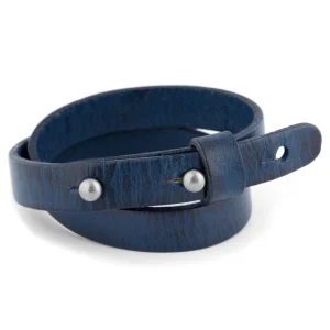 Salt & Hide Bracelet En Cuir Bleu Jackson 10