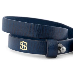 Salt & Hide Bracelet En Cuir Bleu Jackson 12