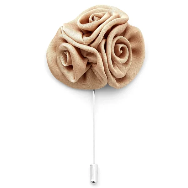 Warren Asher Boutonnière à Fleur De Rose Beige 1