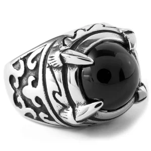 Fort Tempus Bague En Acier « La Sphère Noire » 9