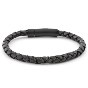 Lucleon Bracelet En Cuir Noir Et Gris 11