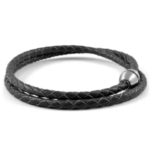 Lucleon Bracelet Bolo En Cuir Noir Tressé 10