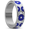 Waykins Evil Eye | Anneau En Acier Inoxydable Bleu Foncé 7 Mm 13