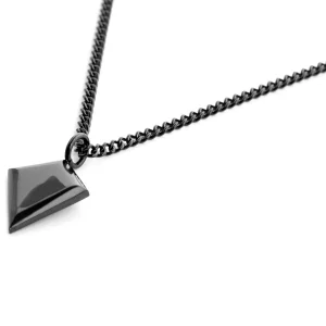 Lucleon Collier En Acier Noir à Pendentif En Forme De Diamant 10