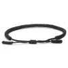 Waykins Bracelet Noir Whit à Noeud De Chance 20