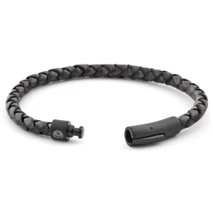 Lucleon Bracelet En Cuir Noir Et Gris 9