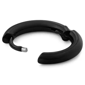 Lucleon Boucle D’oreille En Acier Noir « Le Cercle » 10