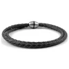 Lucleon Bracelet Bolo En Cuir Noir Tressé 22