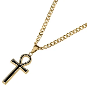 Lucleon Collier Doré Avec Pendentif Ankh 14