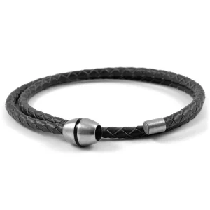 Lucleon Bracelet Bolo En Cuir Noir Tressé 14