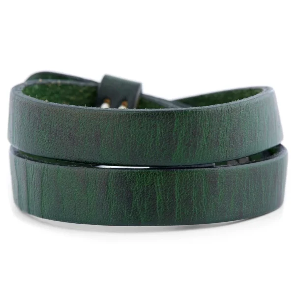 Salt & Hide Bracelet En Cuir Vert Jackson 1