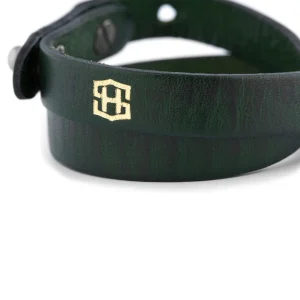 Salt & Hide Bracelet En Cuir Vert Jackson 12