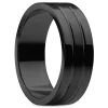 Lucleon Ferrum | Anneau Noir à Double Rainure En Acier Inoxydable Brossé Et Poli – 8 Mm 19