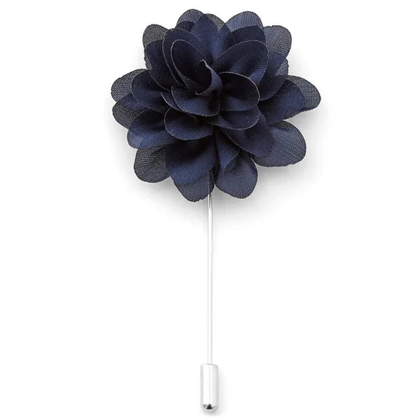 Warren Asher Boutonnière à Fleur Bleu Marine « La Subtile » 1