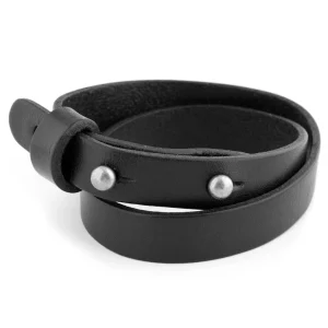 Salt & Hide Bracelet En Cuir Noir Jackson 10