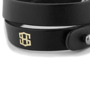 Salt & Hide Bracelet En Cuir Noir Jackson 12