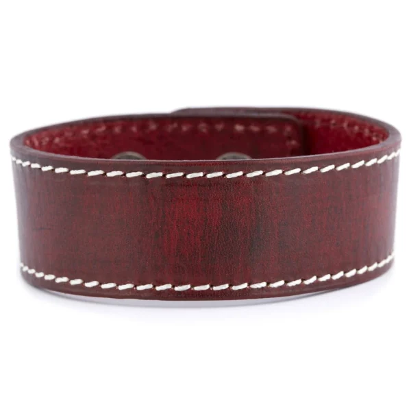 Salt & Hide Bracelet En Cuir Rouge Reeve 1