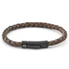 Lucleon Bracelet En Cuir Marron Et Noir 22