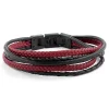 Lucleon Bracelet Roy En Cuir Noir Et Rouge 20