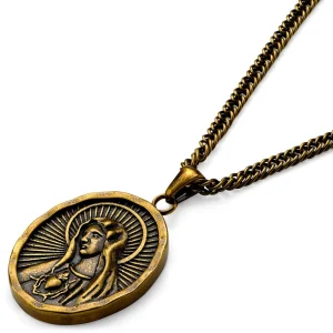 Lucleon Sanctus | Collier Doré Vintage Le Cœur Immaculé De Marie 14