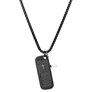 Fort Tempus Collier à Pendentif En Croix « Emmanuel » Et Plaque Militaire Noire 16