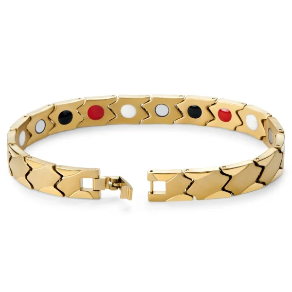 Lucleon Bracelet Magnétique Asymétrique En Titane Doré 3