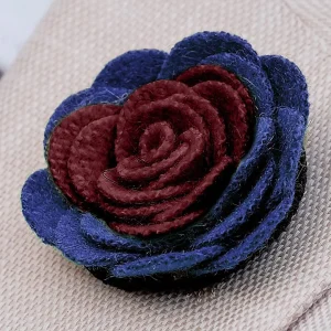 Warren Asher Broche Bordeaux Et Bleu Royal 12