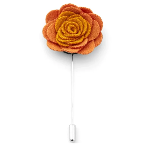 Warren Asher Boutonnière à Fleur Douce Jaune Et Orange 1