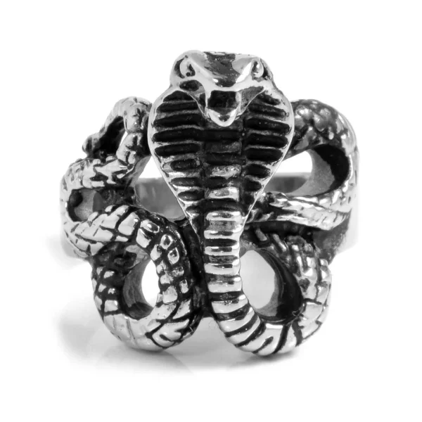 SteelCZ Bague En Acier Serpent 4